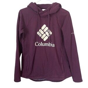 Columbia Womens Purple Pullover Sweatshirt Hoodie w/Logo & Pocket Size XS - EUC